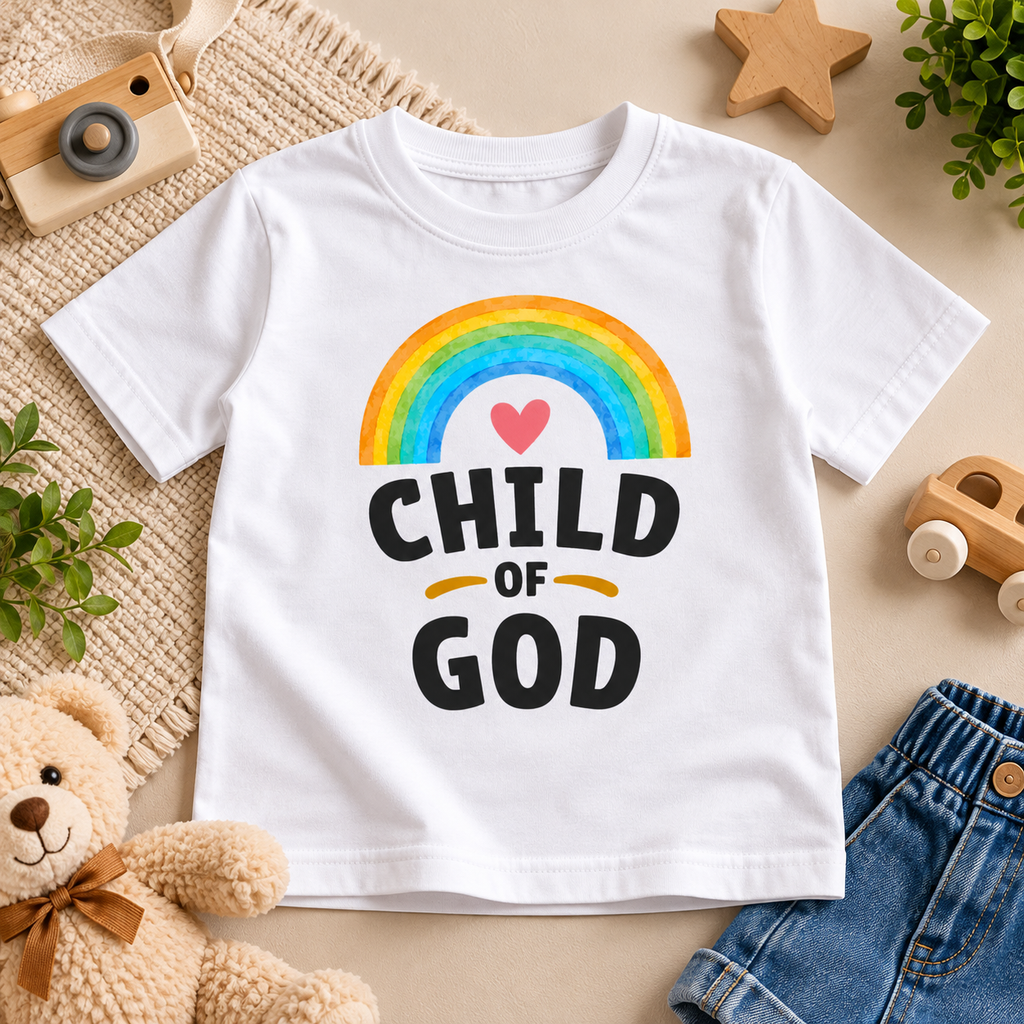 Child of God – Kids’ Rainbow Graphic T-Shirt | Moosaru