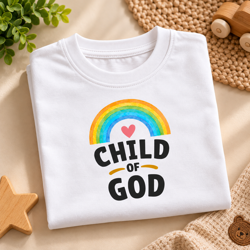 Child of God – Kids’ Rainbow Graphic T-Shirt | Moosaru