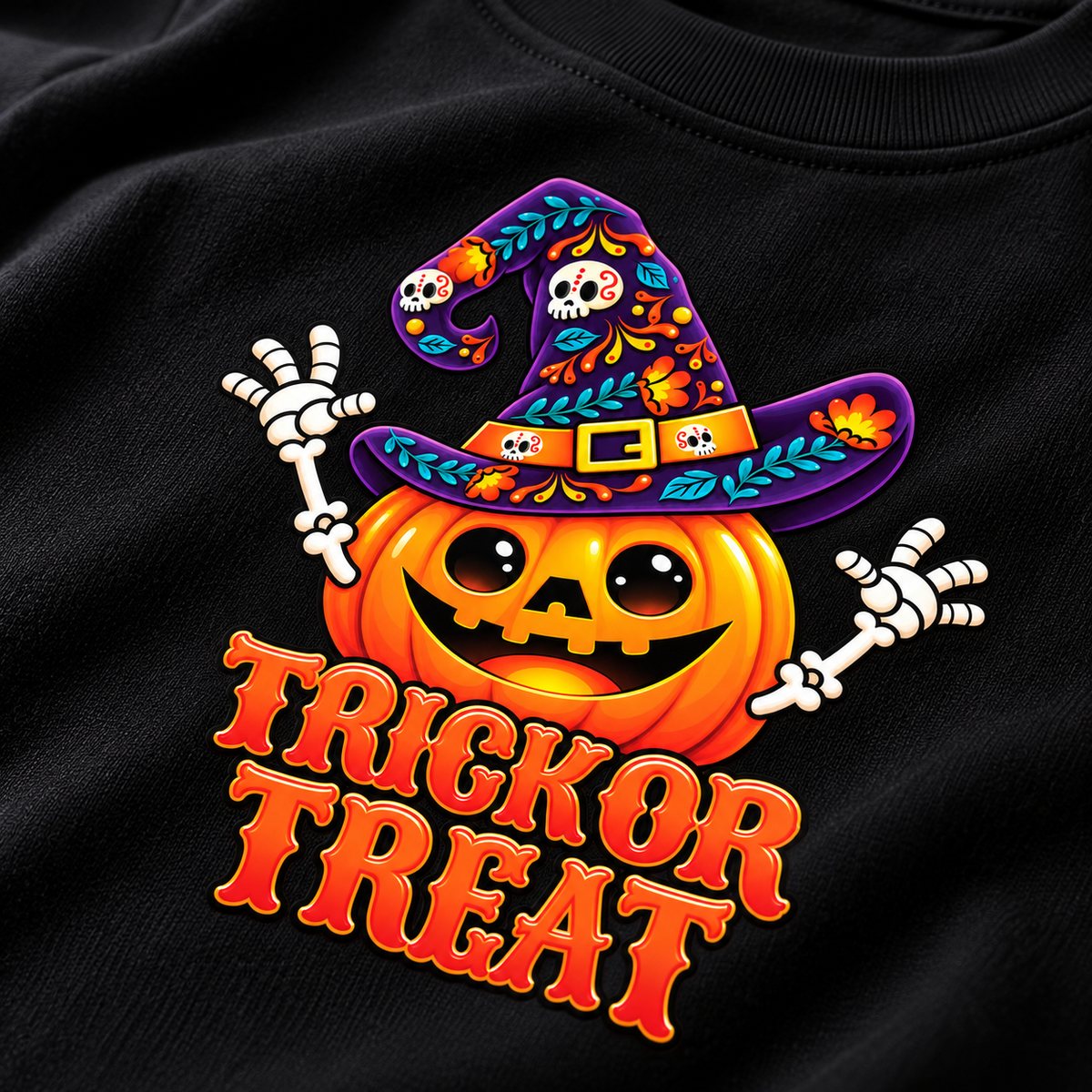 Trick or Treat – Kids’ Halloween Pumpkin T-Shirt | Moosaru