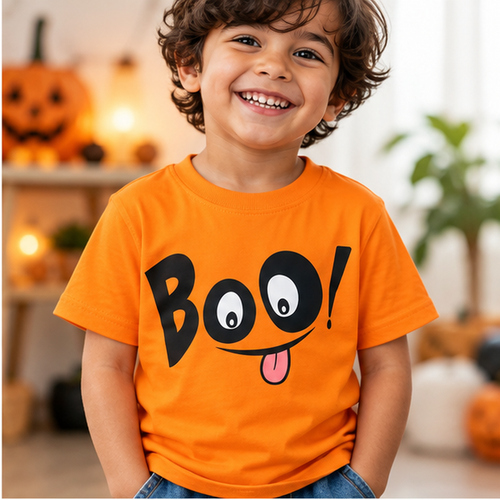 BOO! – Kids’ Halloween Graphic T-Shirt | Moosaru