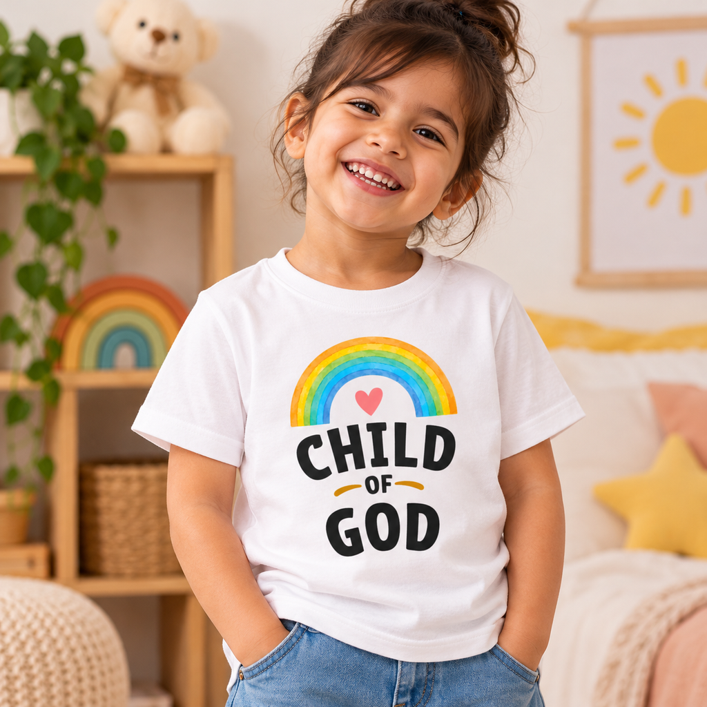 Child of God – Kids’ Rainbow Graphic T-Shirt | Moosaru