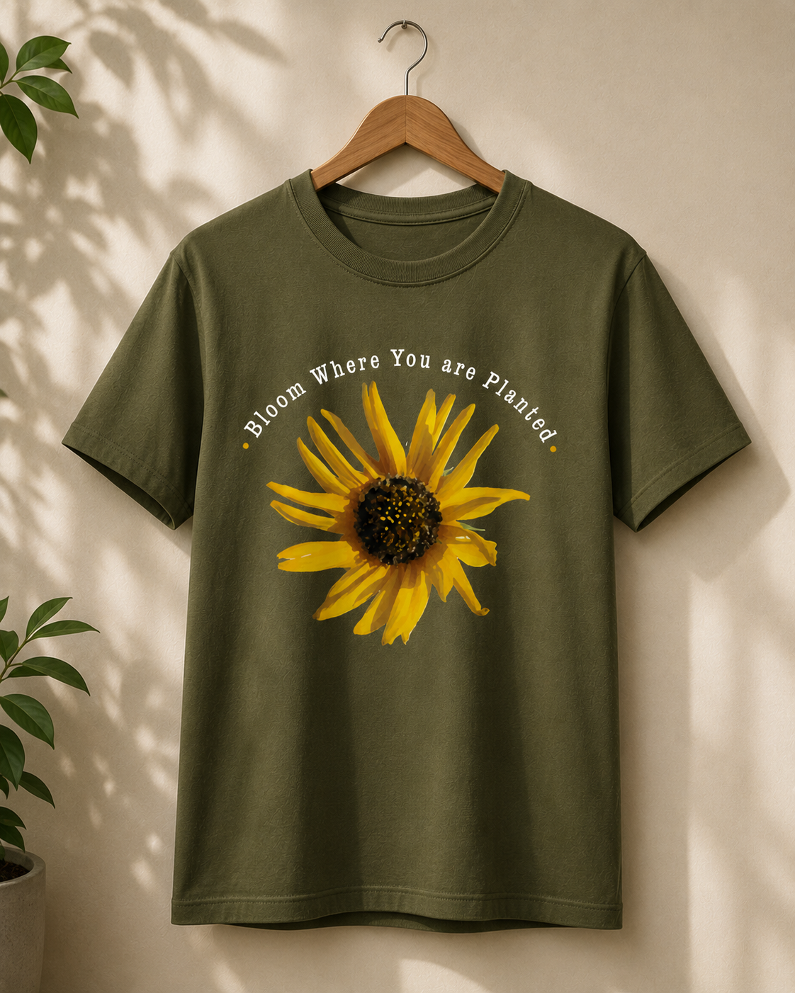 Bloom Where You Are Planted Unisex Graphic Oversized Classic T-Shirt